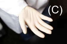Exam Glove: Shown as just right for the medical staff