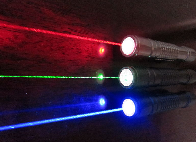 red and green laser lights